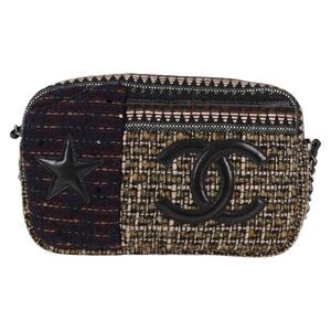 Chanel Paris-Dallas Camera Case Tweed Black Tweed Bag (Pre-Owned)